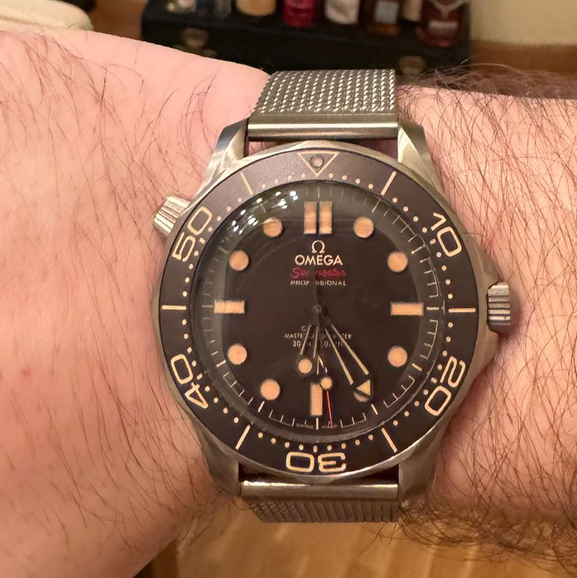 メッシュブレスレットを備えたシーマスター007仕様の参考写真